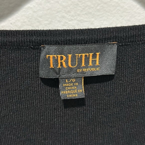 Truth Black Cardigan with Feather Cuffs - Picture 2 of 5